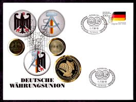 Deutsche Währungsunion, 1. Juli 1990, toller, seltener Numis