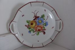 Antiker Porzellan Teller/Platte - handbemalt Blumen