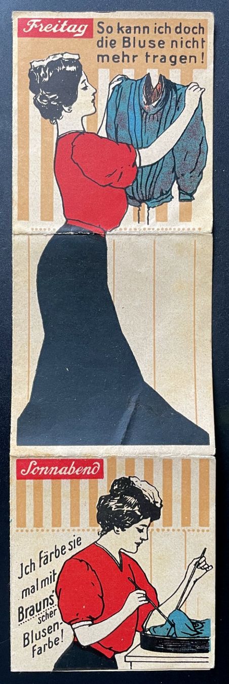 Arts picturaux & lithographies: Werbeflyer Braun'sche Haushaltfarben um 1910 – D'occasion à Savagnier par Ne2065 4