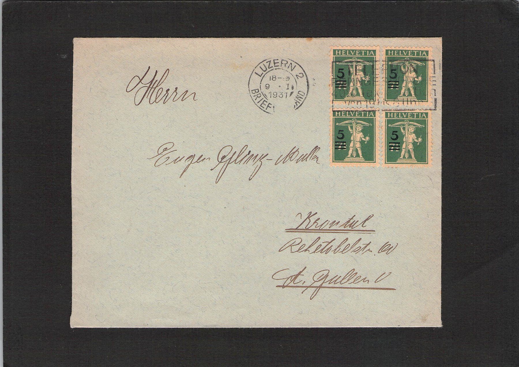 Tutti i francobolli: Luzern - St.Gallen , 1931 – Usato da Reichenburg venduto da Pipo-67