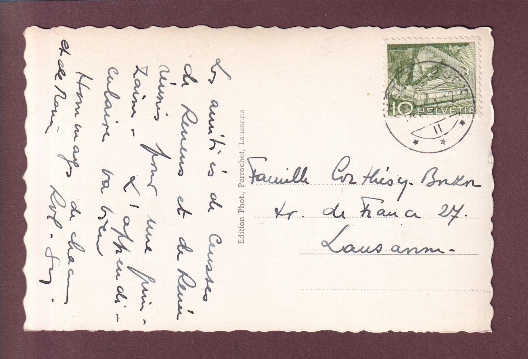 Cartoline postali: Refuge de la VIDEMANETTE - 1951 – Usato da Pully venduto da nicecards 1