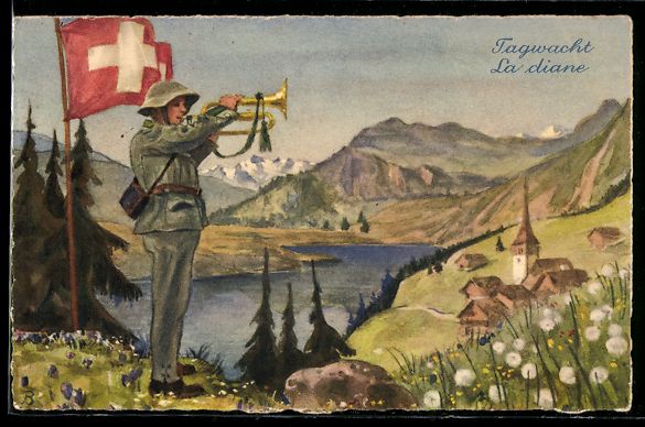 Photos, Lettres & Cartes p.: Schweizer Soldat in Uniform bei Tagwacht – D'occasion à Berlin par bartko-reher