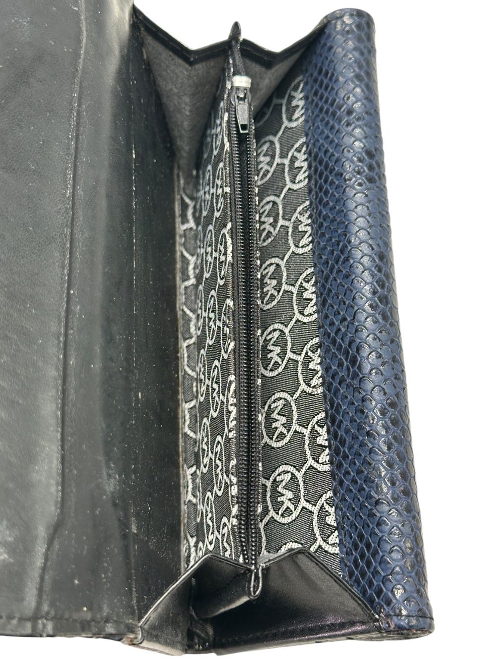 Michael Kors Portamonete: Grand portefeuille Michael Kors en cuir bleu effet python – Usato da Morges venduto da mod_q7tt 9