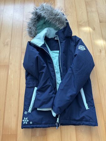 Winterjacke Steeds blau mit Kapuze Grösse 152 gebraucht