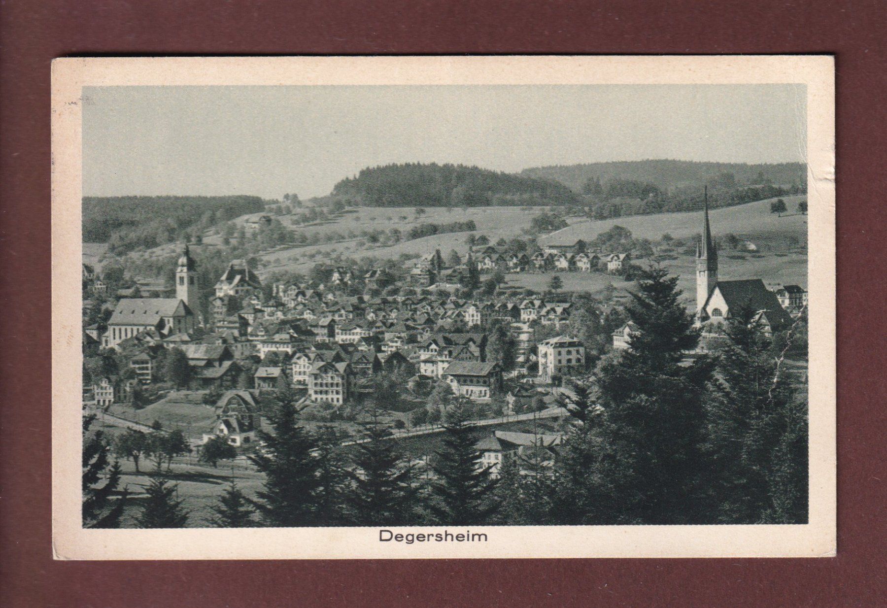Cartoline postali: DEGERSHEIM - 1929 // Falte // – Usato da Pully venduto da nicecards