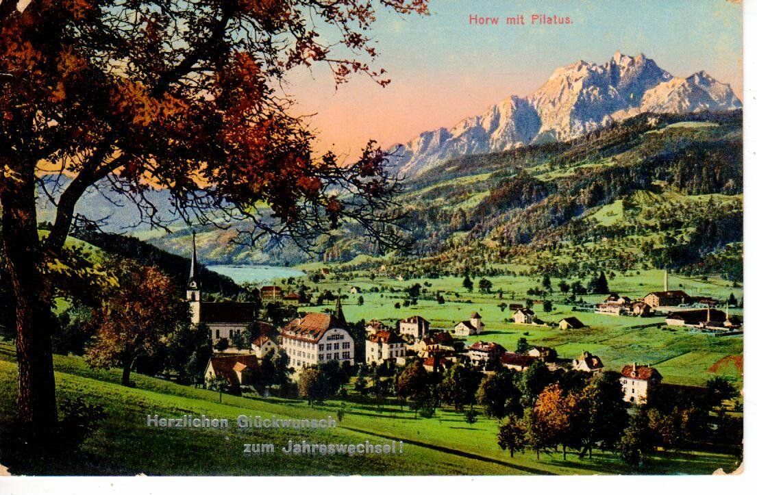 Cartoline postali: Horw mit Pilatus  1922 – Usato da Wolhusen venduto da Curver9