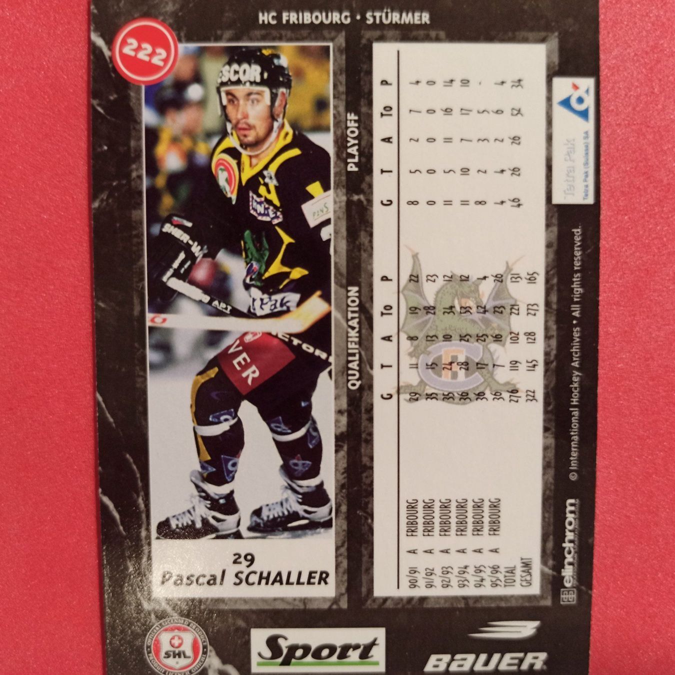 Carte collezionabili: Pascal Schaller - HC FRIBOURG - 1996/97 – Usato da Dübendorf venduto da kb86_MOVIE 1