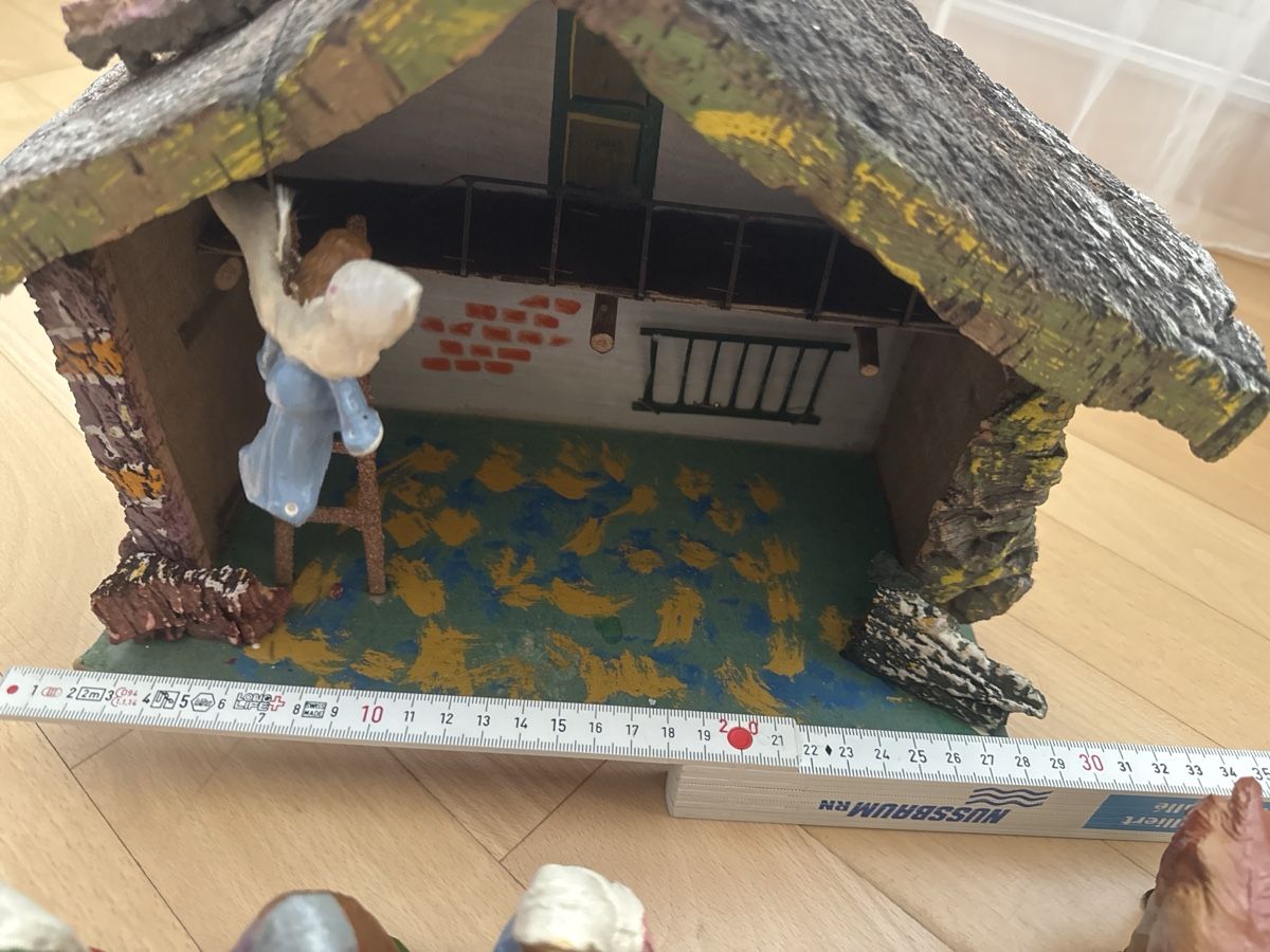 Statuette: Weihnachtskrippe mit Figuren, Handarbeit, Vintage! 49 – Usato da Abtwil SG venduto da ale2002 4