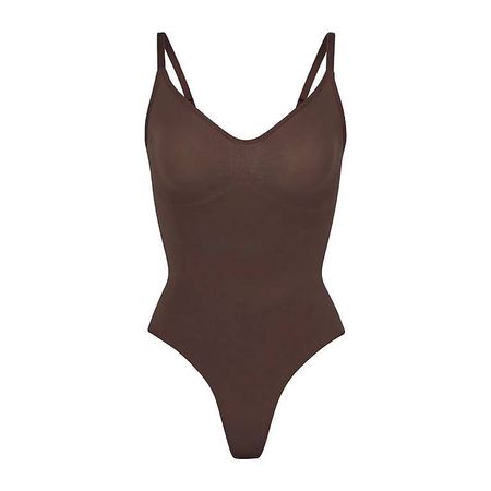 ATEM  Body sculptant marron à fines bretelles