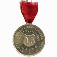 Medaille Sport Eidg. Turnfest in Basel Juli 1886 TOP