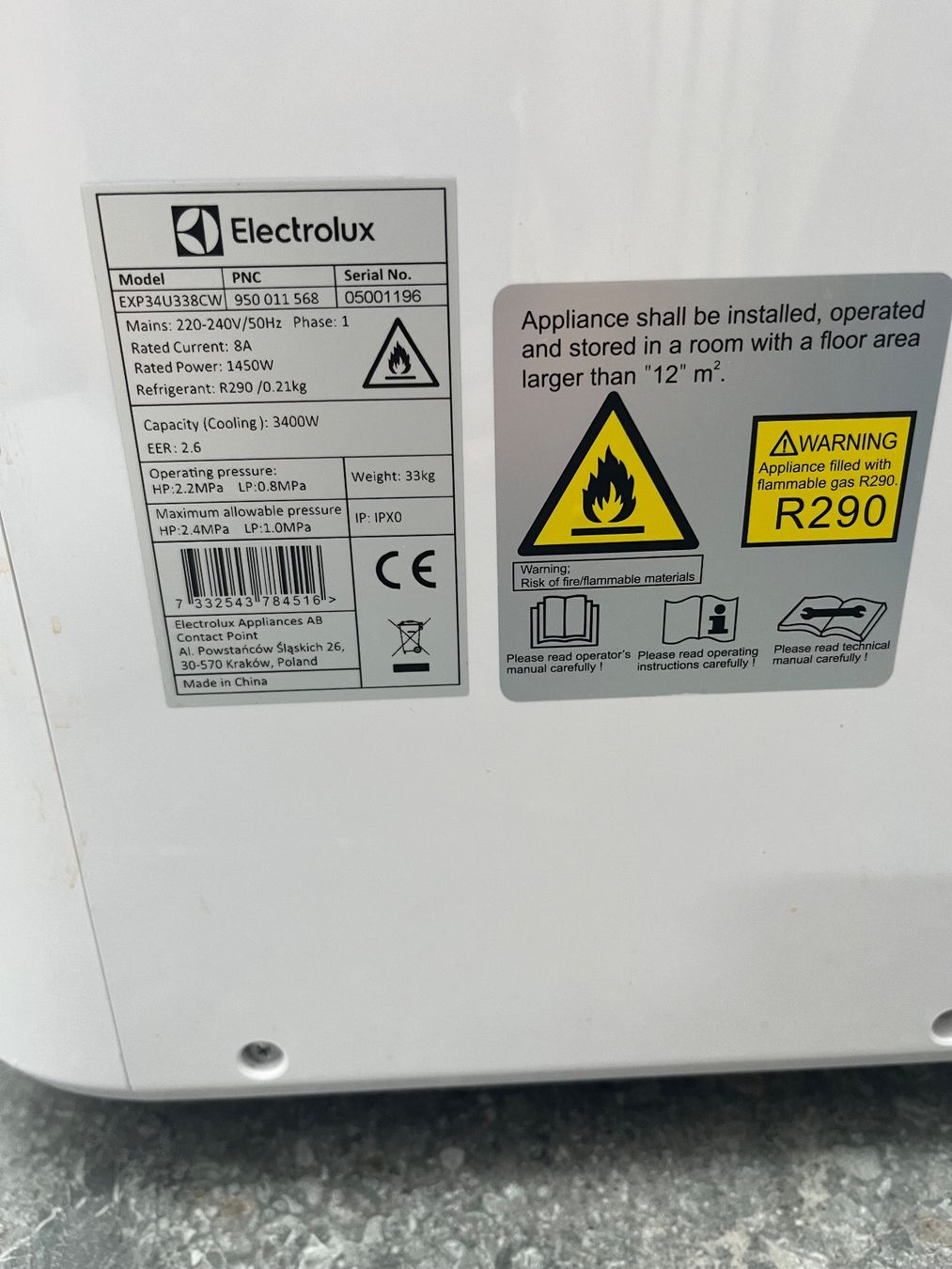Electrolux Condizionatori: Klimagerät Elektrolux EXP34U338CW – Usato da Birmensdorf ZH venduto da Sdave222 2