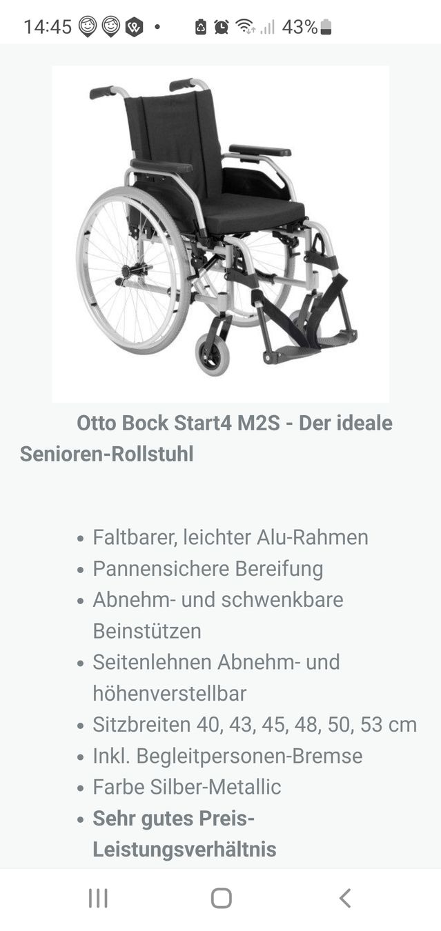 Sedie a rotelle: Rollstuhl Marke  ottobock – Nuovo (secondo la descrizione) da Riken AG venduto da hallo1970 1