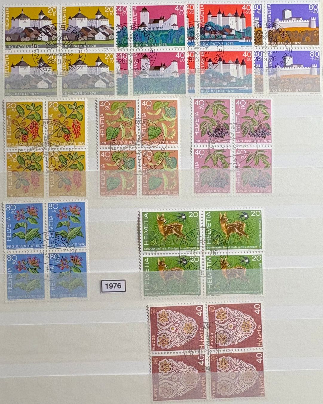 Tutti i francobolli: Timbres suisses 1976 Par 4 – Usato da Lausanne venduto da Cabessa 1