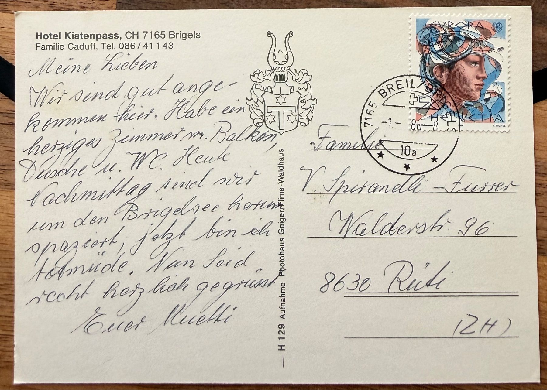 Cartoline postali: Brigels - Hotel Kistenpass – Usato da Lutry venduto da Ediego 1