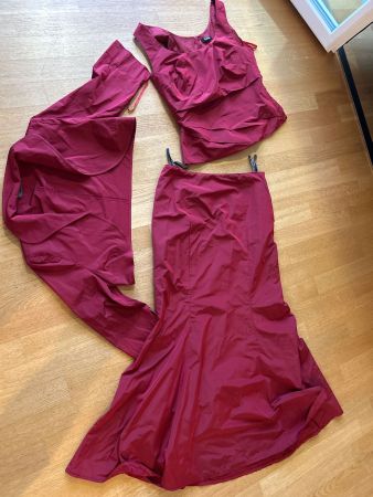 Vera Mont Cocktail Kleid 3 Teile Gr. 40-42, Weinrot!