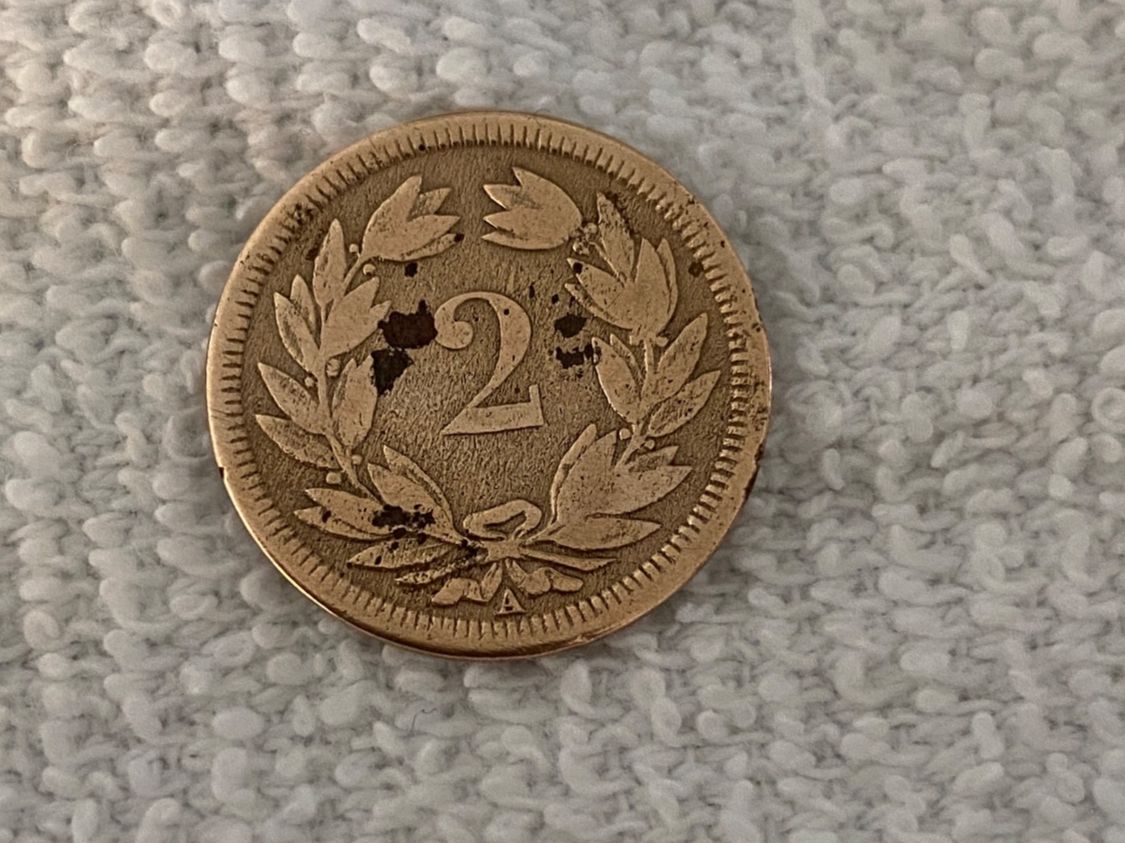 Alle Münzen: 2 centimes/Rappen 1850 – Gebraucht aus Nyon von Ilmi09 1