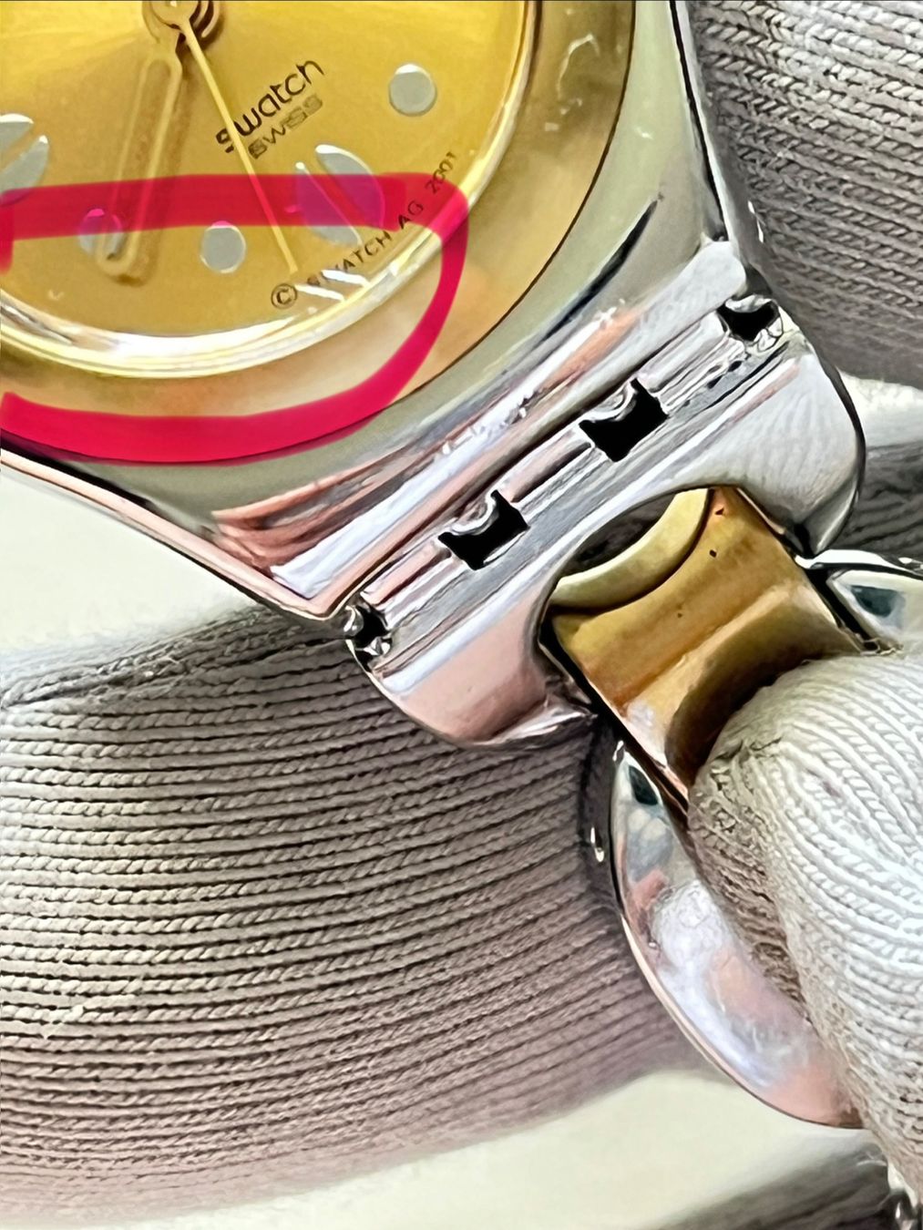Swatch Orologi: Swatch Damenuhr goldfarben – Usato da Grenchen venduto da chththl 5