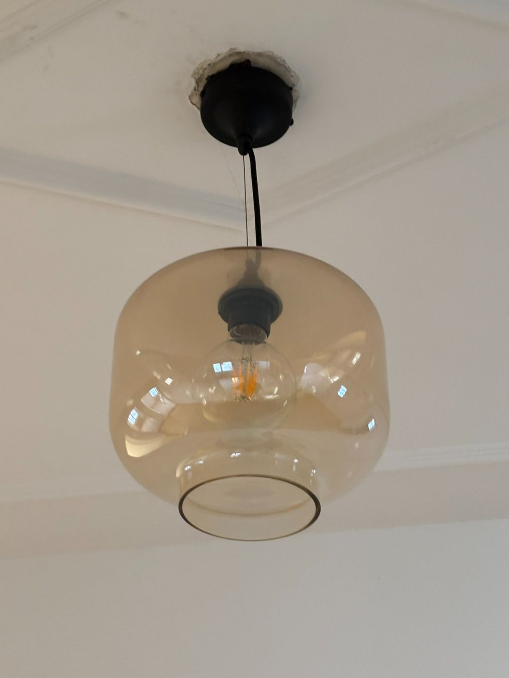 Lampadari & plafoniere: Pendelleuchte mit Rauchglas-Schirm, Ø ca. 25 cm – Usato da Zürich venduto da Farmer79 2