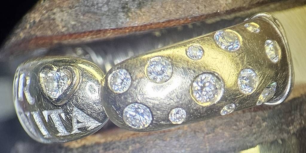 Anelli: Bague artisanale or gris 18 ct taille 52-55 – Usato da Bernex venduto da Steph730 4
