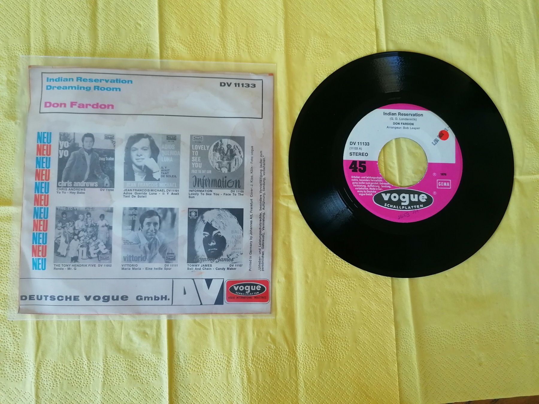 Schallplatten: Don Fardon – Indian Reservation – Gebraucht aus Emmenbrücke von lamorak 1