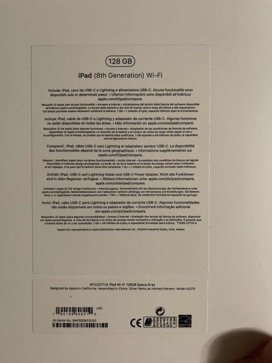 Apple Tablet PC: IPad (8th Generation) 128 Gb Wi-Fi – Nuovo (secondo la descrizione) da Tägerwilen venduto da swws1199 4