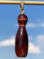 Schmuckanhänger  Tigerauge rot    Kegel echter Stein Bead