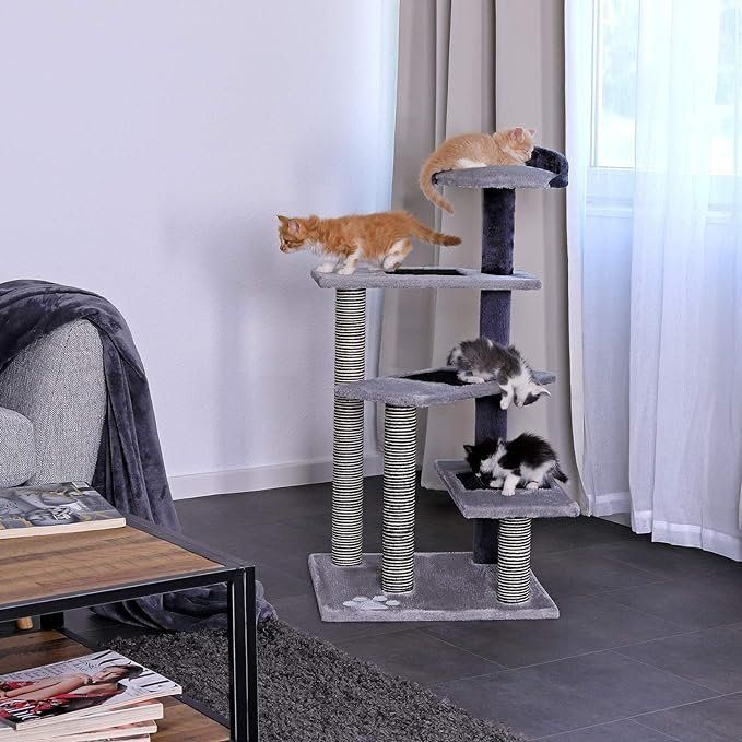 Tiragraffi: Kratzbaum Kletterbaum  Katzenbaum Höhe 100 cm, grau/hellgrau – Nuovo e nell'imballaggio originale da Oberentfelden venduto da Sch_md58 1