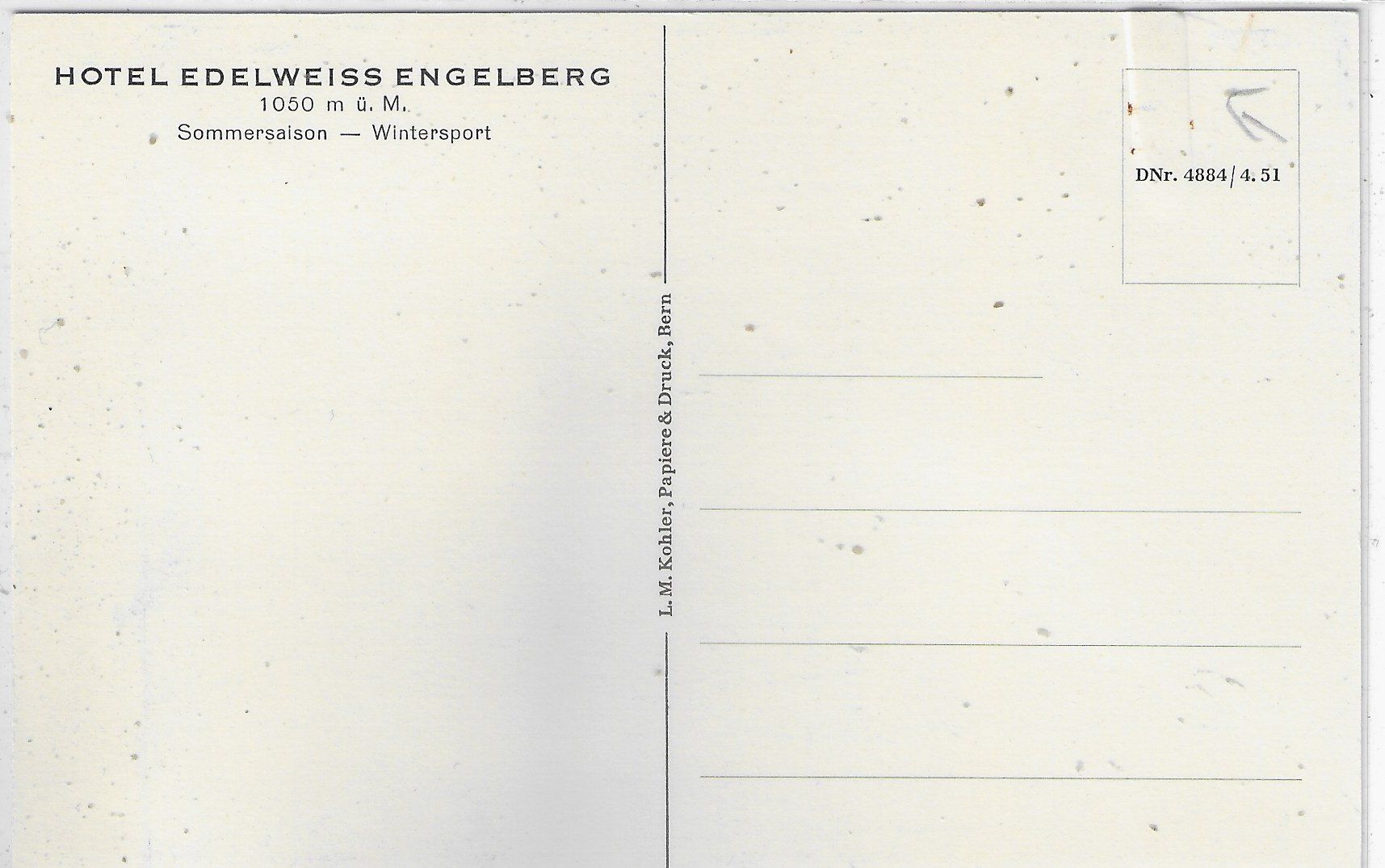 Cartoline postali: Hotel Edelweiss - Engelberg – Difettoso da Ettingen venduto da Kartenplanet 1