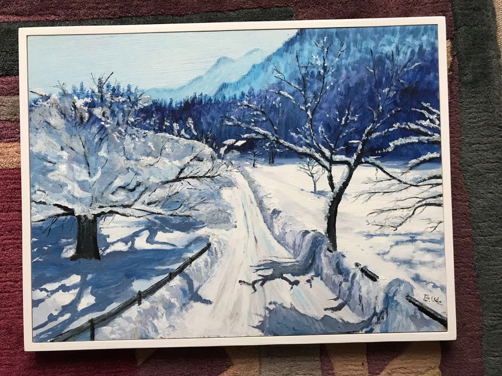 Schönes Winterbild Oel Kaufen auf Ricardo