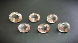 6x Topazes Champagne 20.54 ct - CERTIFICAT 830.- Fr