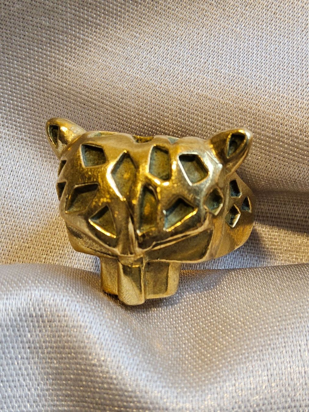 Anelli: Art Déco Messing Ring mit Leopard, 1920er Jahre – Usato da Zürich venduto da philpip 7