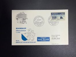 Swissair Erstflugbrief Oslo-Zürich 1970