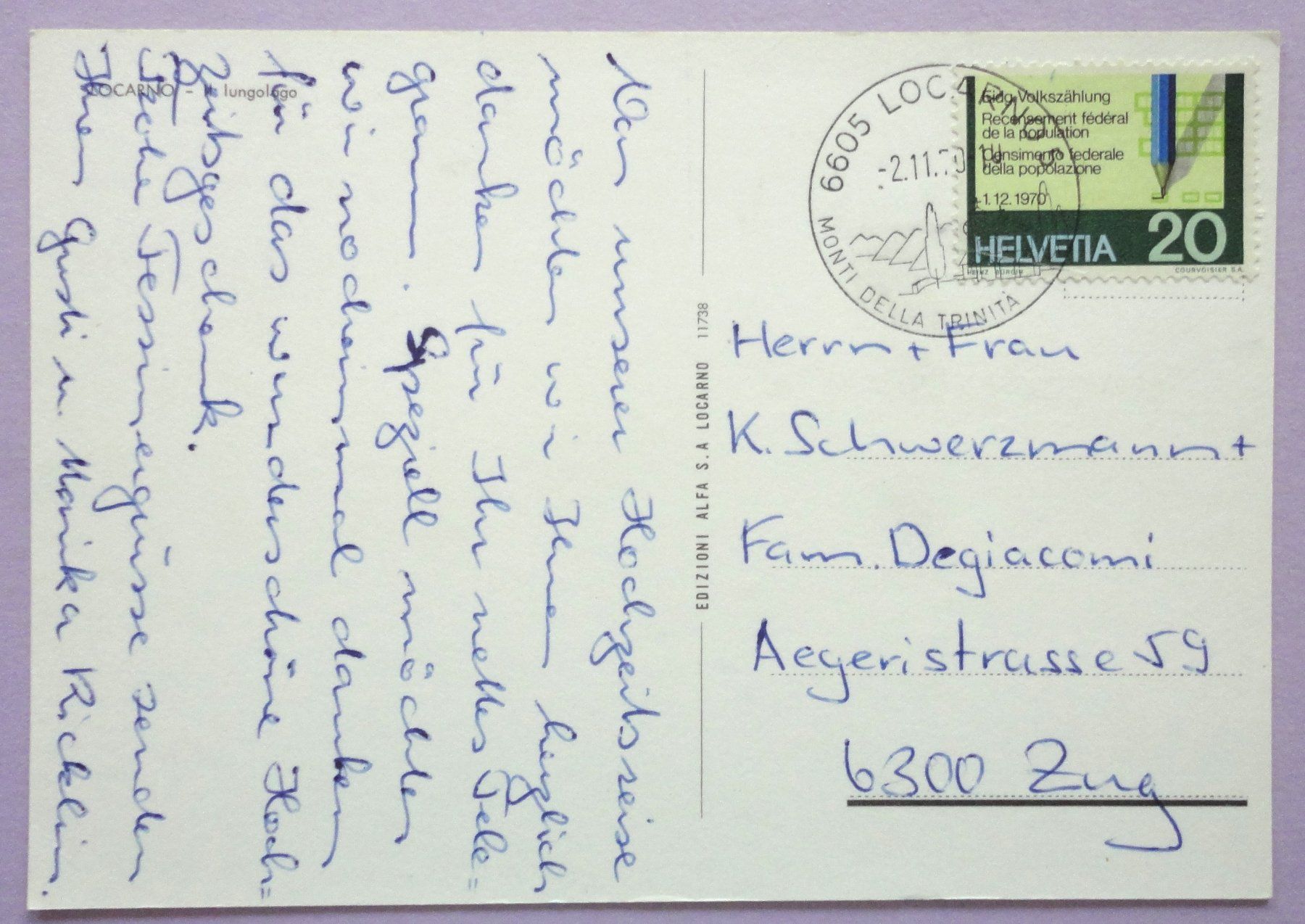 Cartoline postali: Locarno - Il lungolago – Usato da Fétigny venduto da Billy2miny 1