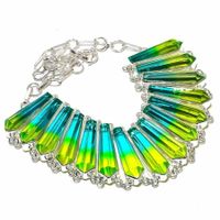 Bi-Color Tourmaline Gemstone Lab Created Jewelry Necklace