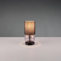 Tischleuchte, Stoff, Glas, 28 cm Höhe