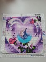 Diamond Painting Bild fix und Fertig Delfin im Herz