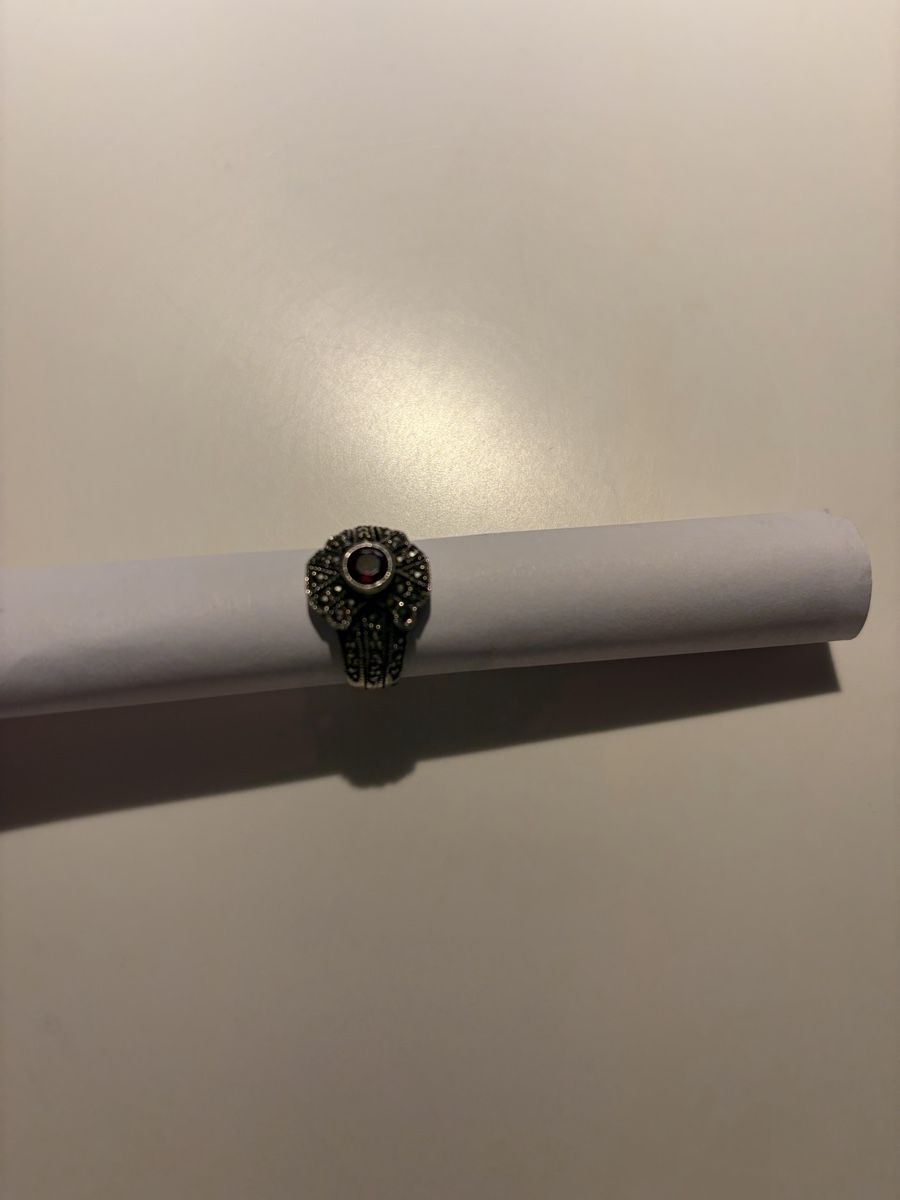 Anelli: Ring - Silber mit rotem Stein – Nuovo (secondo la descrizione) da Zürich venduto da shopping07 4