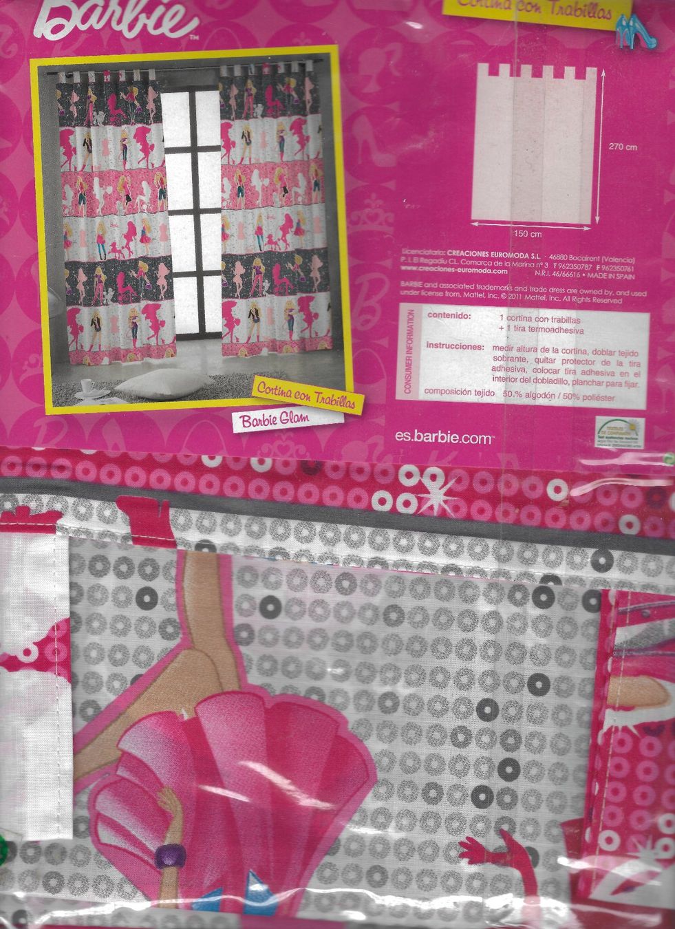 Vorhänge: Kinder-Gardinen/Vorhänge-BARBIE 245CM – Neu und originalverpackt aus Rupperswil von big-one-sale 1