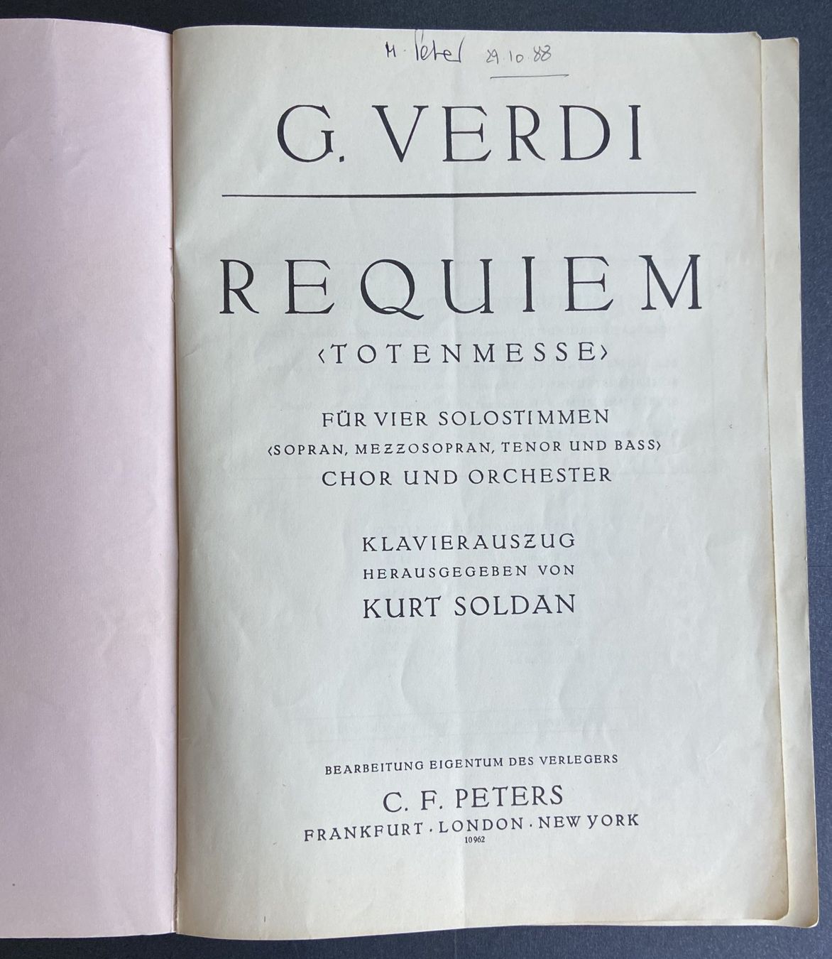 Libri: Notenbroschüren Klassik "Verdi" – Usato da Böckten venduto da Hansi36 4