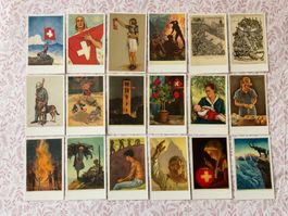 18 AK Reprints von alten Bundesfeier-Postkarten