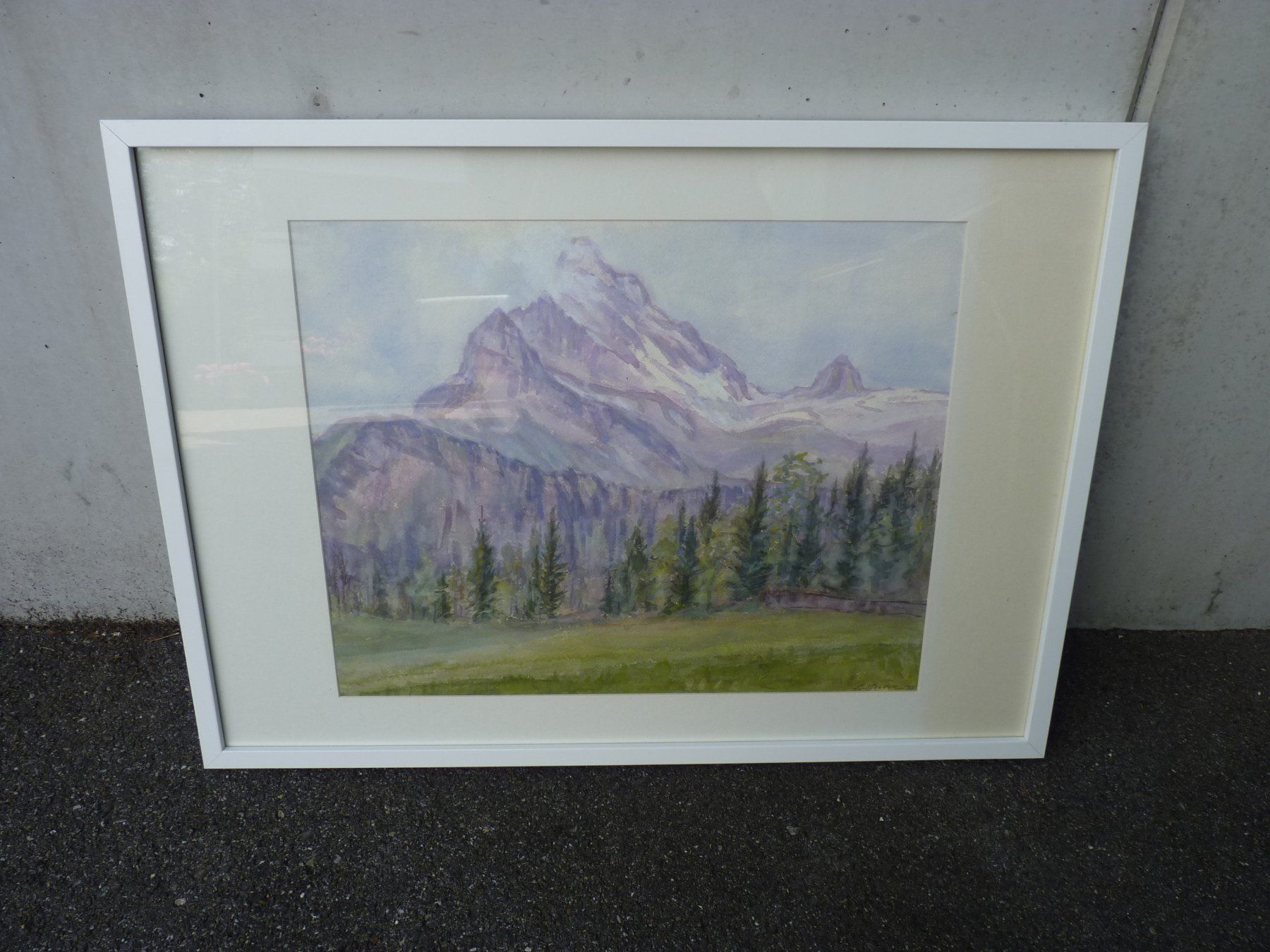 Dipinti: Aquarell Gemälde Berglandschaft 1973 gerahmt – Usato da Küsnacht ZH venduto da zoliboli01