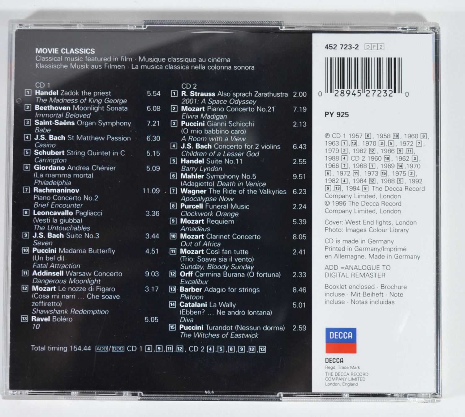 CDs: CD: MOVIE CLASSICS (28 Classic Themes) – Neu (gemäss Beschreibung) aus Frenkendorf von Yard-Sale-2000 1