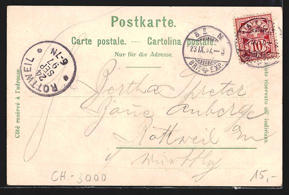 Cartes postales: Litho Berne, Vue Générale depuis le Ki – D'occasion à Berlin par bartko-reher 1