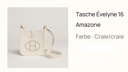 Hermes Tasche Évelyne 16 Amazone, craie/craie