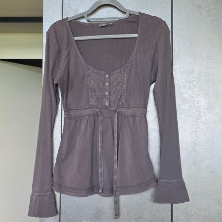 🐸 NILE BLUSE S OBERTEIL PULLOVER JÄCKLI DUNKELGRAU BAUMWOLL