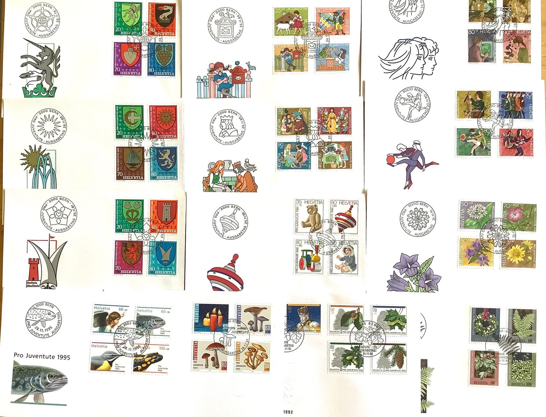 Tutti i francobolli: 1977- 1995 / FDC Pro Juventute – Nuovo (secondo la descrizione) da Liestal venduto da Skunk02 2