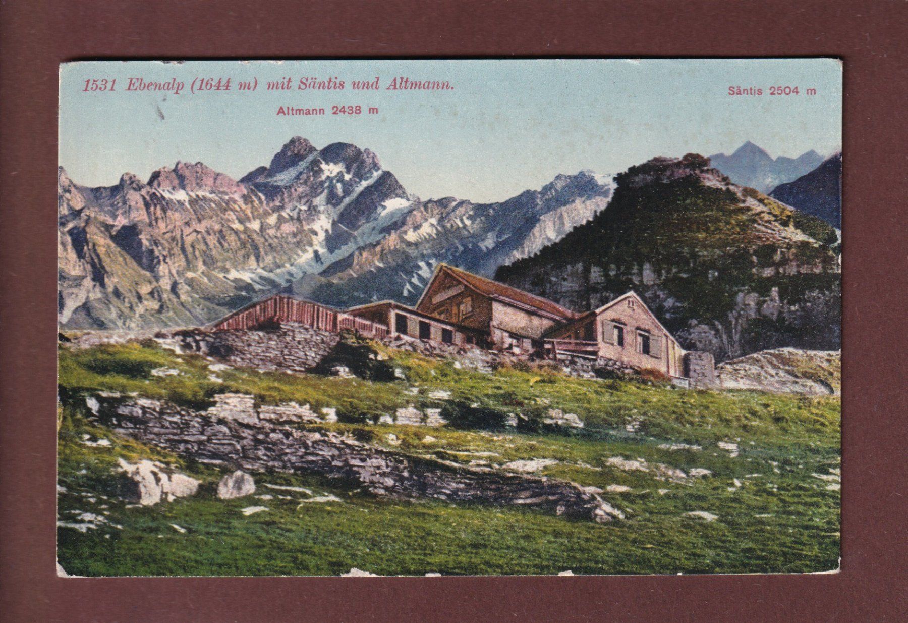 Cartoline postali: EBENALP - Säntis - Altmann - 1928 – Usato da Pully venduto da nicecards