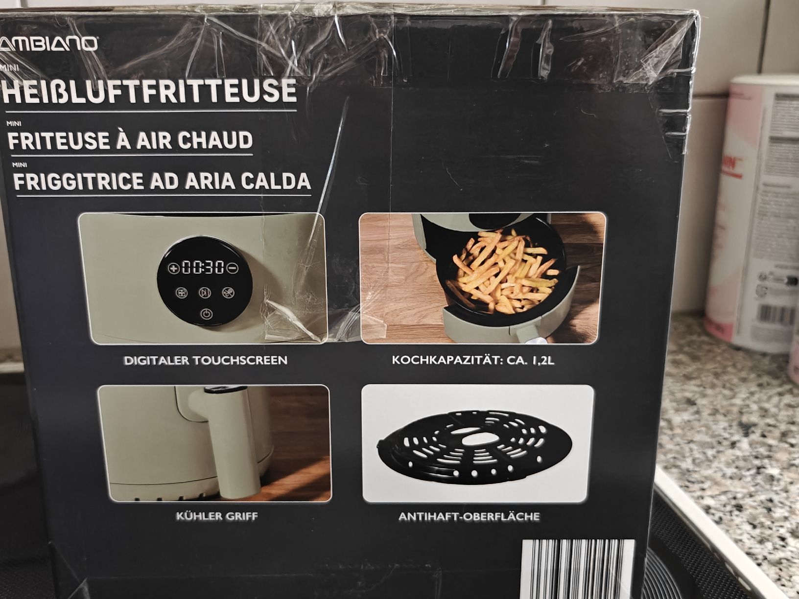 Ambiano Elettrodomestici da cucina: AMBIANO Mini Heissluftfritteuse - 200°C, 1.2L, Touchscreen  – Nuovo e nell'imballaggio originale da Kloten venduto da LadyStrolchi 2