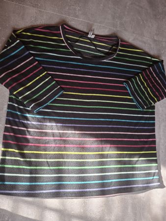 T-shirt marque Spot rayé noir multicolore taille 38-40
