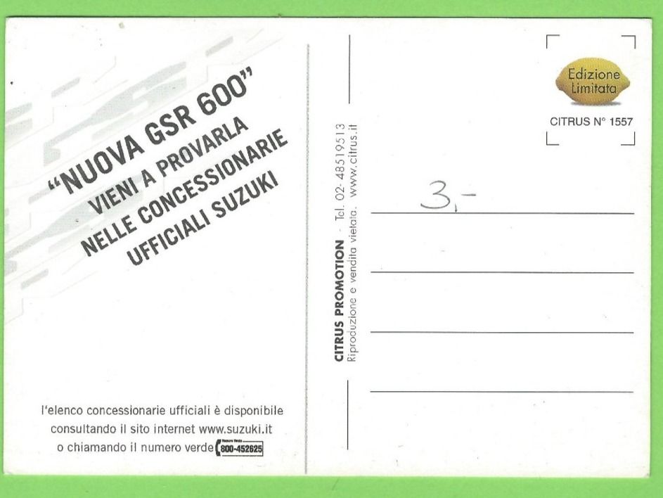 Cartes postales: Suzuki GSR 600 – D'occasion à Zürich par t24_de 1